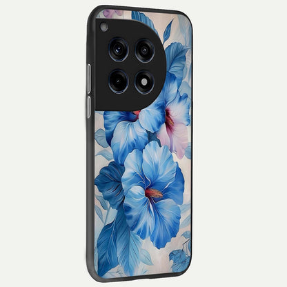  Ocean Hibiscus Grace back cover For OnePlus 12 slim fit glass case with vibrant aesthetic design