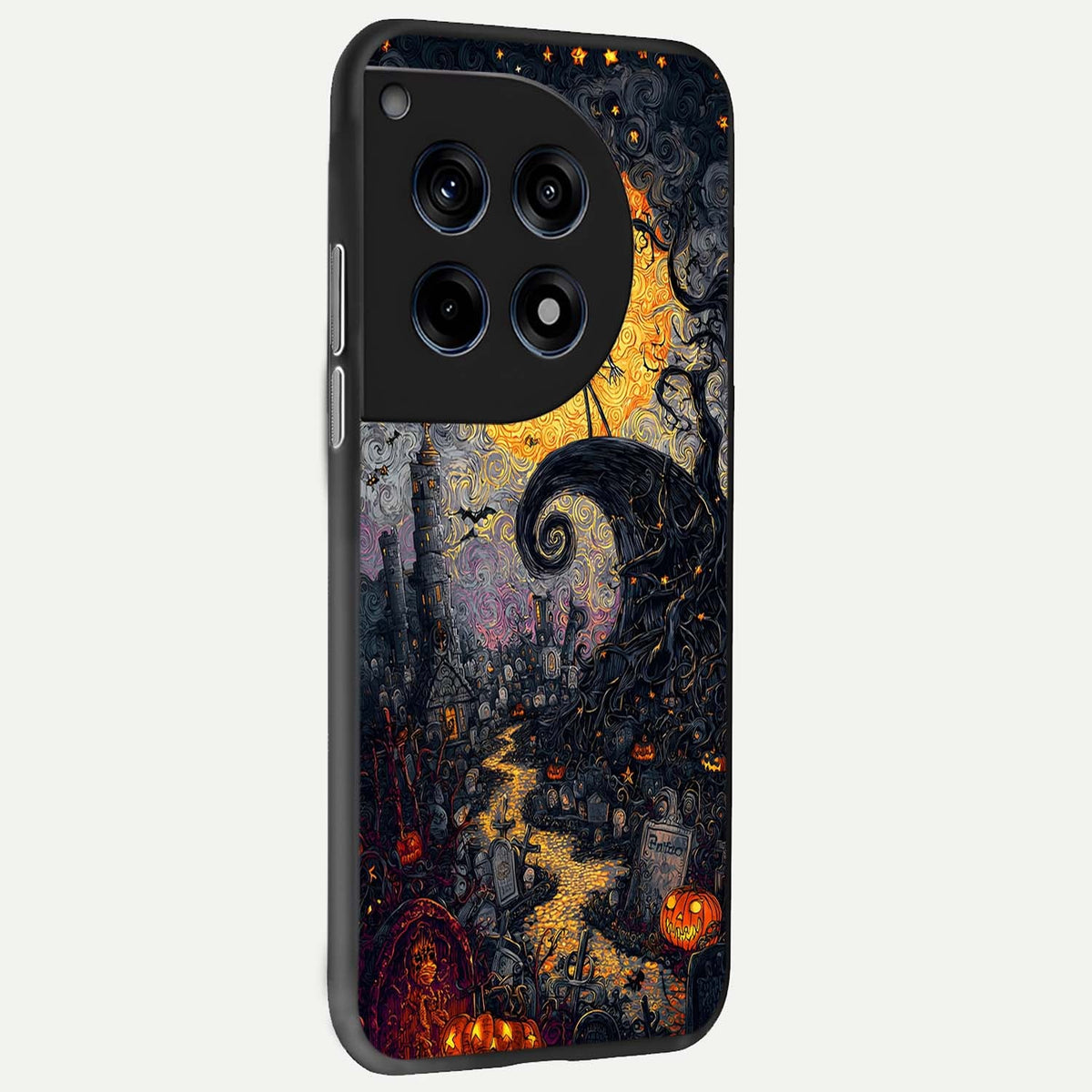  Pumpkin Moon Night back cover For OnePlus 12 slim fit glass case with vibrant aesthetic design