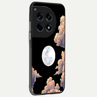  Shade Cloud Moon back cover For OnePlus 12 slim fit glass case with vibrant aesthetic design