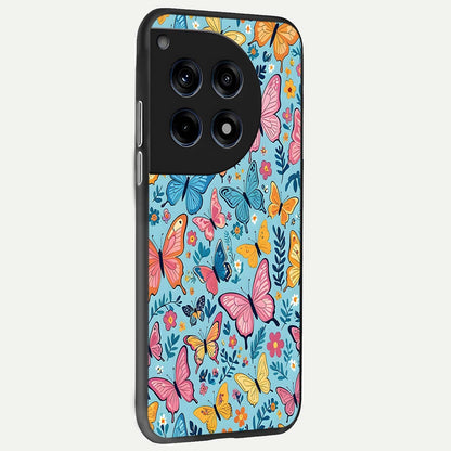  Spring Wing Garden back cover For OnePlus 12 slim fit glass case with vibrant aesthetic design