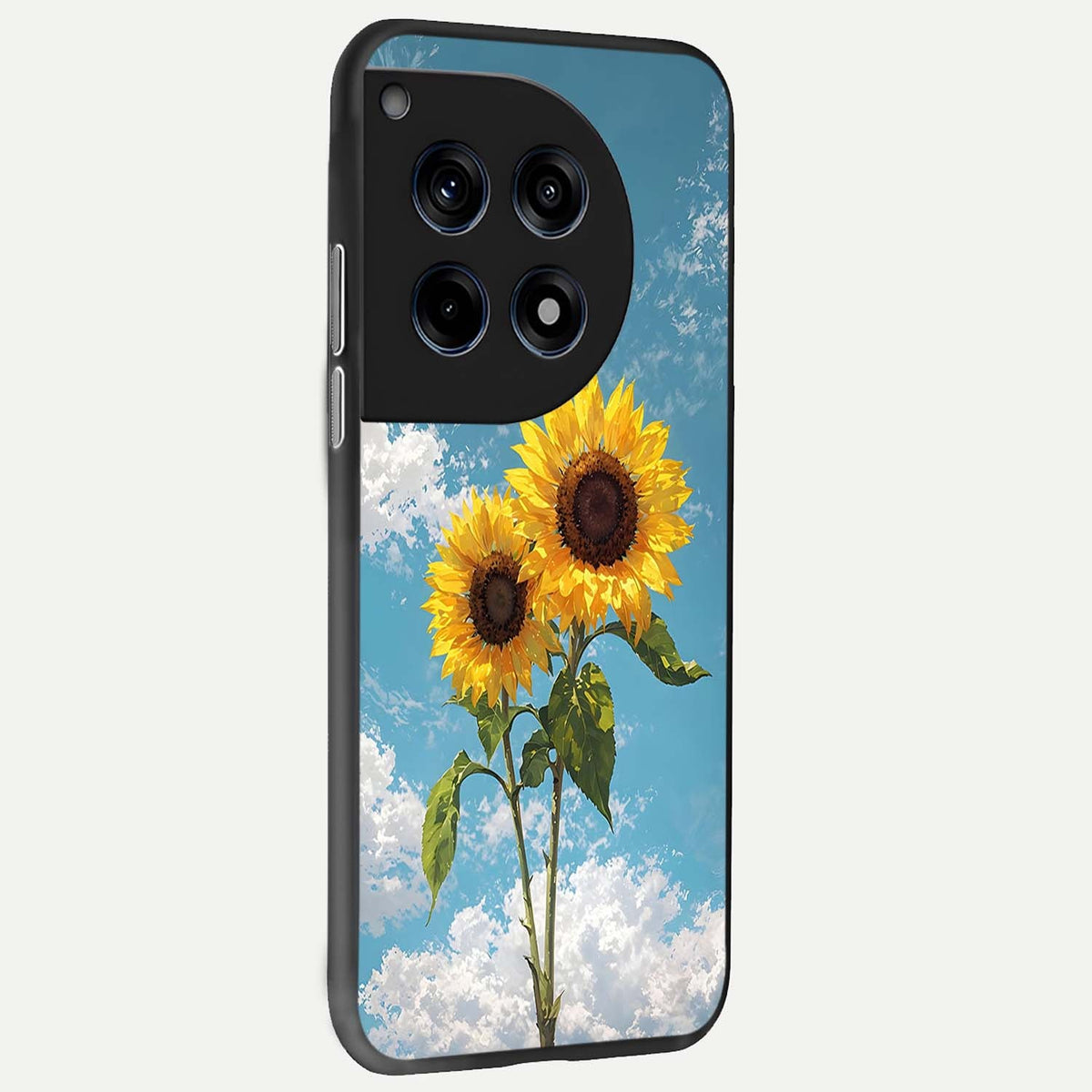  Sunlit Daisy Glow back cover For OnePlus 12 slim fit glass case with vibrant aesthetic design