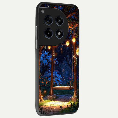  Twilight Garden Swing back cover For OnePlus 12 slim fit glass case with vibrant aesthetic design