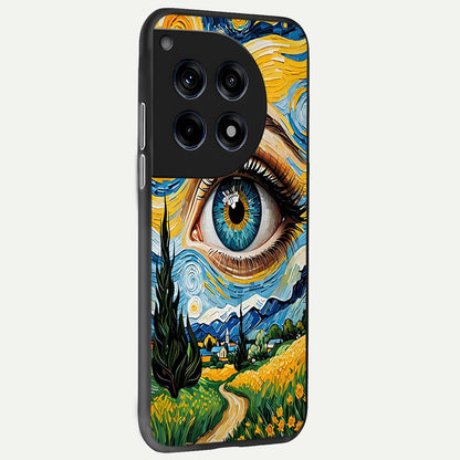  Van Gogh Eye back cover For OnePlus 12 slim fit glass case with vibrant aesthetic design