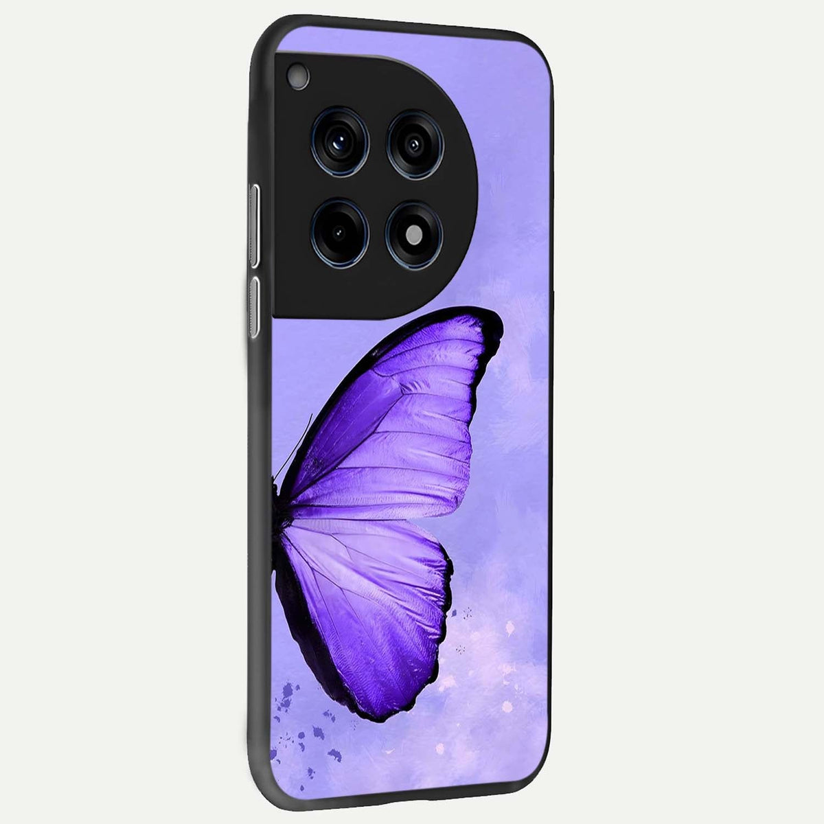  Violet Dream Wing back cover For OnePlus 12 slim fit glass case with vibrant aesthetic design