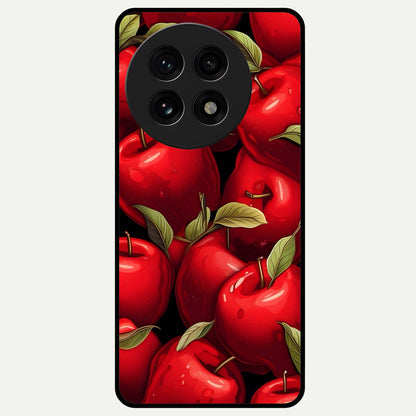  Apple Pattern Glass Case For OnePlus 13R back cover – full design glossy printed glass finish