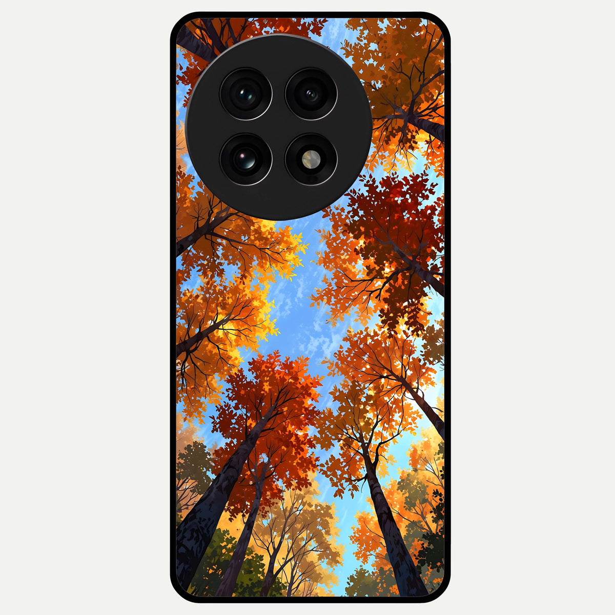  Autumn Sky Rise Glass Case For OnePlus 13R back cover – full design glossy printed glass finish