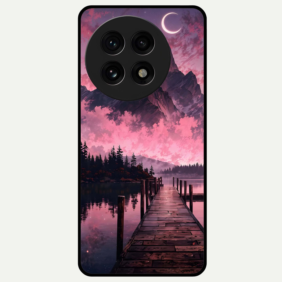  Beautiful Mountain View Glass Case For OnePlus 13R back cover – full design glossy printed glass finish