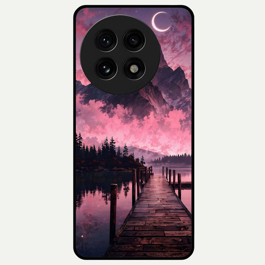  Beautiful Mountain View Glass Case For OnePlus 13R back cover – full design glossy printed glass finish