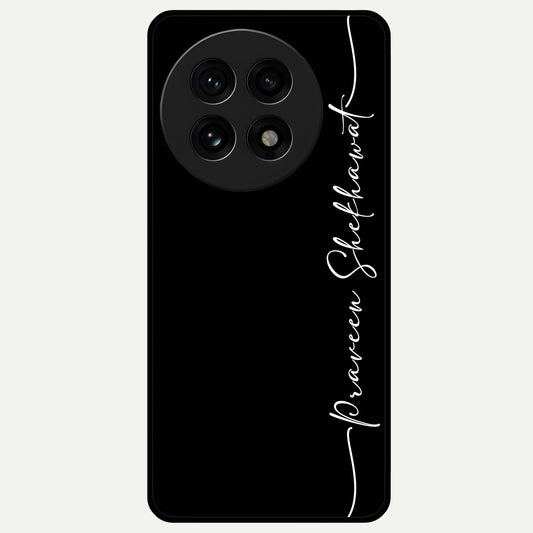  Black Tune Custom Name Glass Case For OnePlus 13R back cover – full design glossy printed glass finish