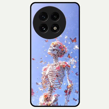  Bloom Beyond Bones Glass Case For OnePlus 13R back cover – full design glossy printed glass finish