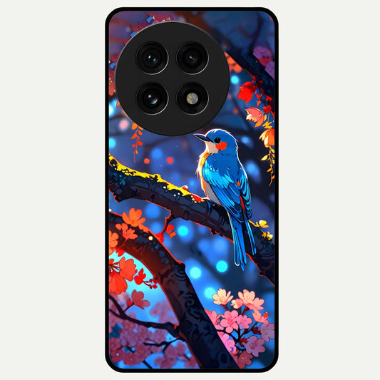  Blooming Water Drift Glass Case For OnePlus 13R back cover – full design glossy printed glass finish