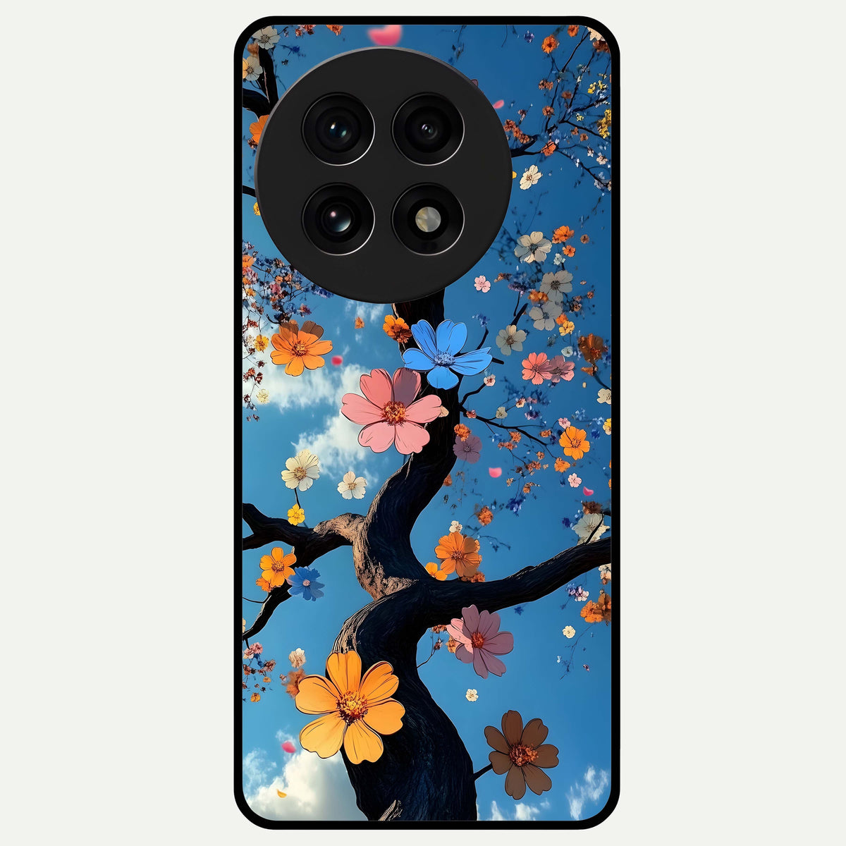  Blossom Dream Sky Glass Case For OnePlus 13R back cover – full design glossy printed glass finish