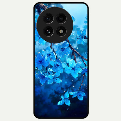  Blue Blossoms Branch Glass Case For OnePlus 13R back cover – full design glossy printed glass finish