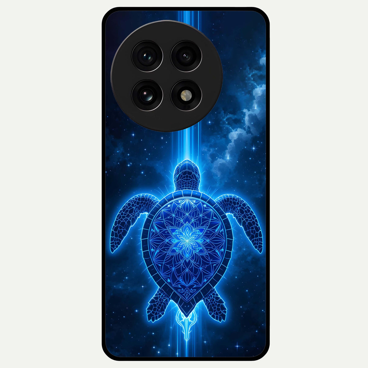  Blue Galaxy Turtle Glass Case For OnePlus 13R back cover – full design glossy printed glass finish
