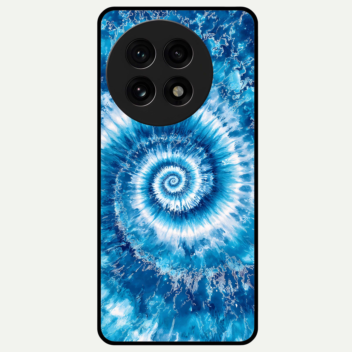  Blue Galaxy Wave Glass Case For OnePlus 13R back cover – full design glossy printed glass finish