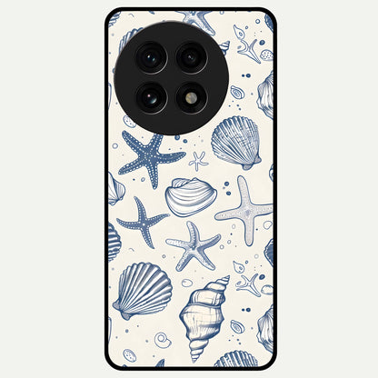  Blue Ocean Outline Glass Case For OnePlus 13R back cover – full design glossy printed glass finish