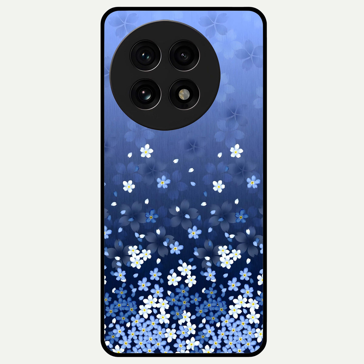  Blue Starry Glass Case For OnePlus 13R back cover – full design glossy printed glass finish