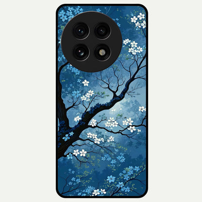  Blue Tree Serenity Glass Case For OnePlus 13R back cover – full design glossy printed glass finish
