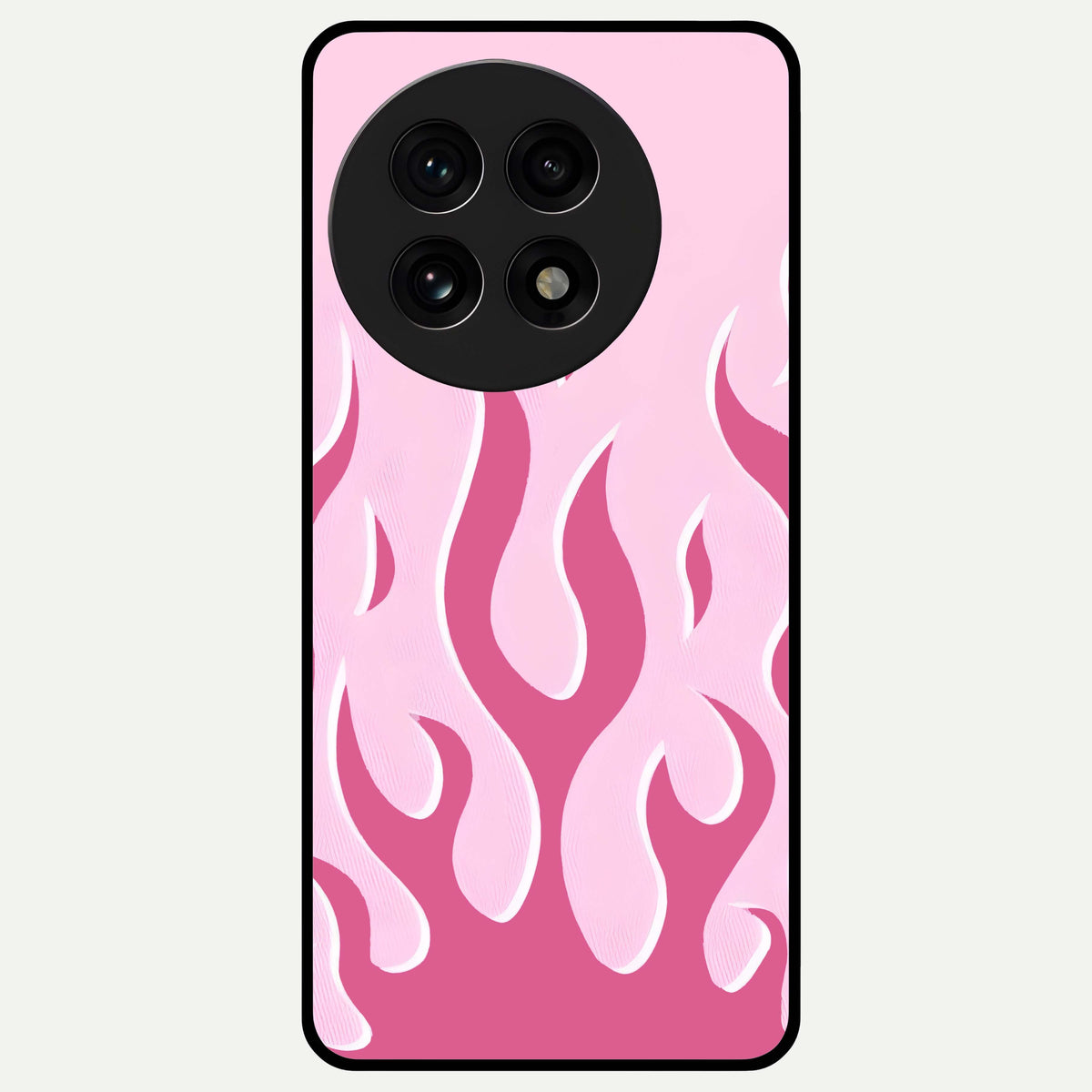  Blush Flame Energy Glass Case For OnePlus 13R back cover – full design glossy printed glass finish