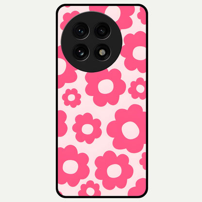  Blush Flower Pop Glass Case For OnePlus 13R back cover – full design glossy printed glass finish