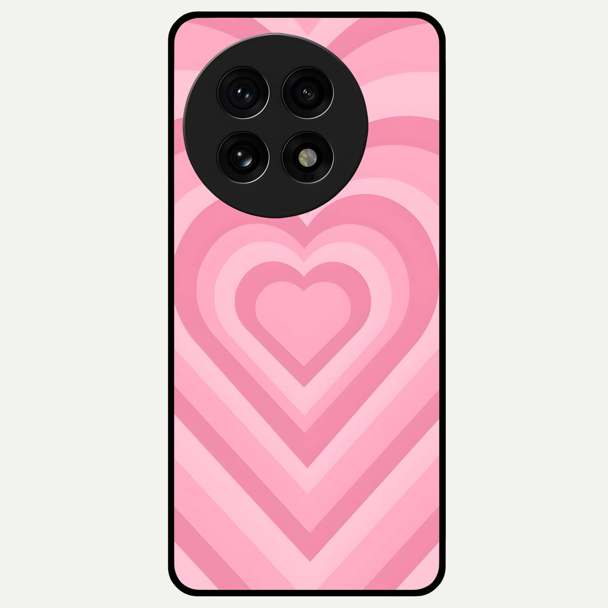  Blush Heart Waves Glass Case For OnePlus 13R back cover – full design glossy printed glass finish