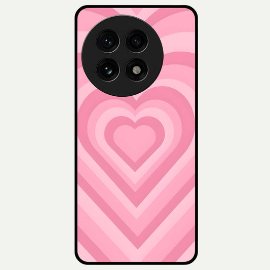  Blush Heart Waves Glass Case For OnePlus 13R back cover – full design glossy printed glass finish