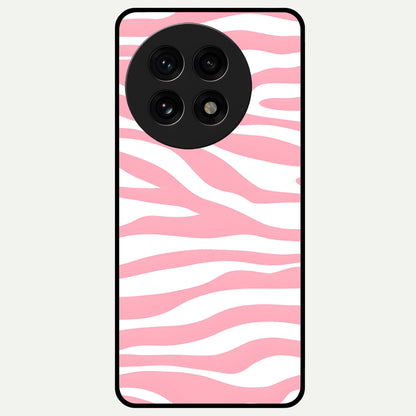  Blush Zebra Flow Glass Case For OnePlus 13R back cover – full design glossy printed glass finish