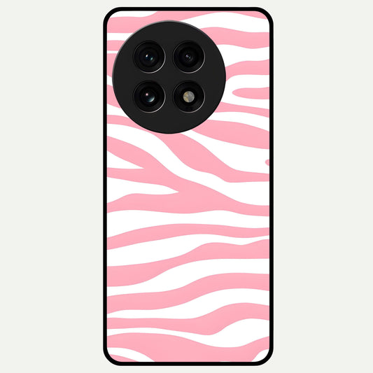  Blush Zebra Flow Glass Case For OnePlus 13R back cover – full design glossy printed glass finish