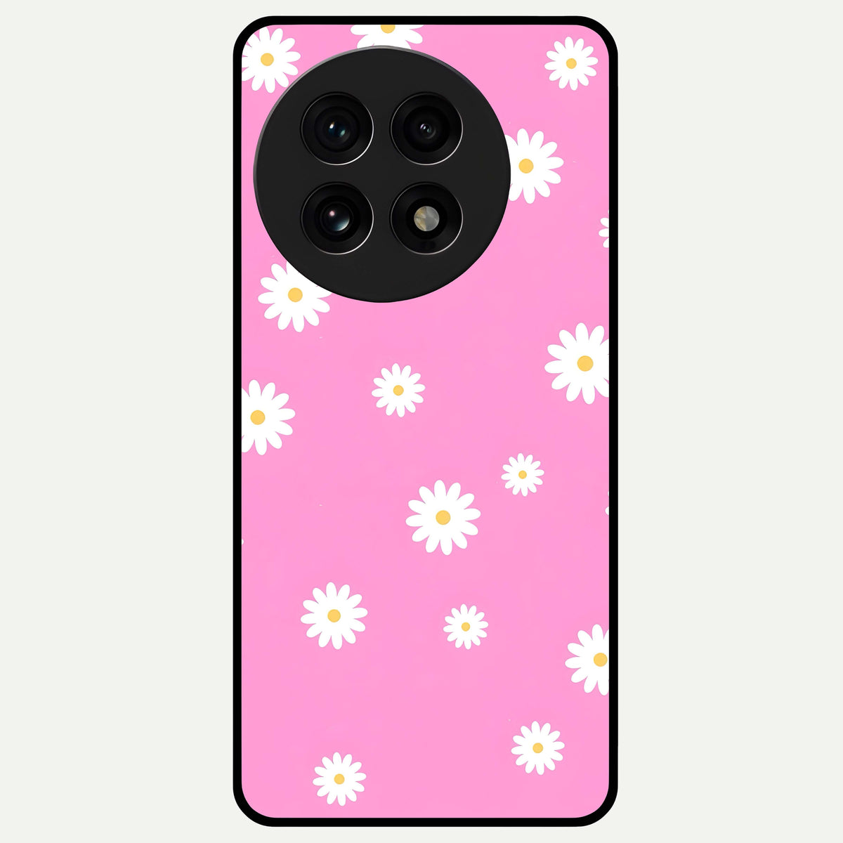  Bubblegum Daisy Pop Glass Case For OnePlus 13R back cover – full design glossy printed glass finish