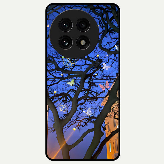  Butterfly Night Magic Glass Case For OnePlus 13R back cover – full design glossy printed glass finish