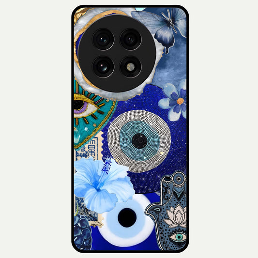  Celestial Blue Vision Glass Case For OnePlus 13R back cover – full design glossy printed glass finish