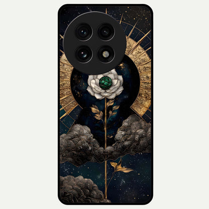  Celestial Lotus Morang Glass Case For OnePlus 13R back cover – full design glossy printed glass finish