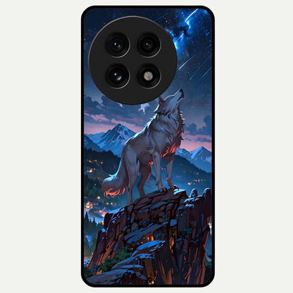  Celestial Wolf Howl Glass Case For OnePlus 13R back cover – full design glossy printed glass finish
