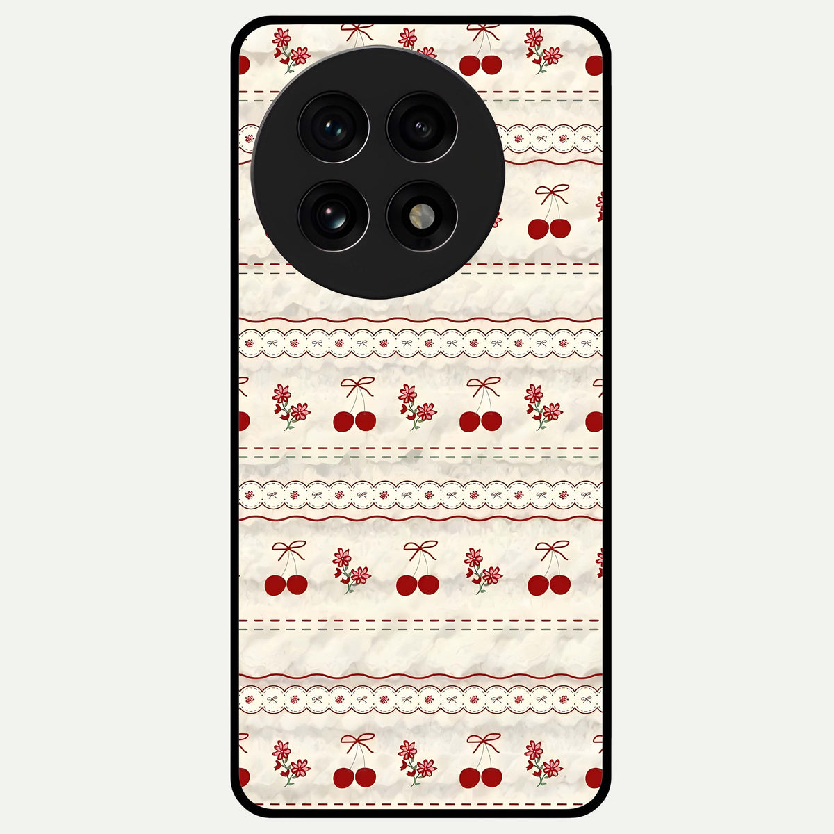  Cherry Bloom Charm Glass Case For OnePlus 13R back cover – full design glossy printed glass finish