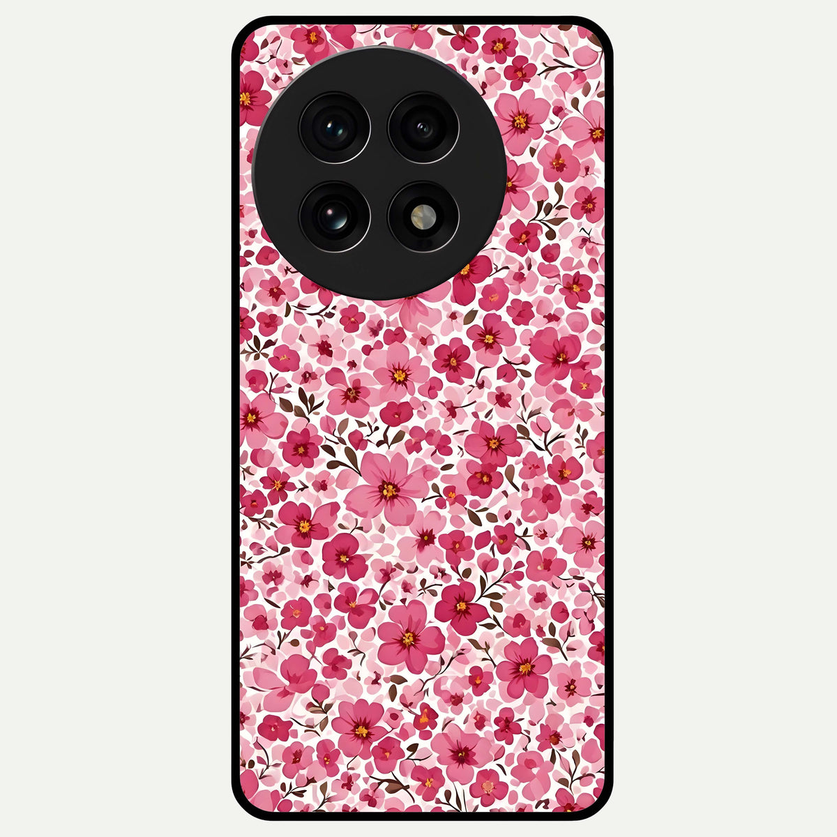  Cherry Blossom Charm Glass Case For OnePlus 13R back cover – full design glossy printed glass finish