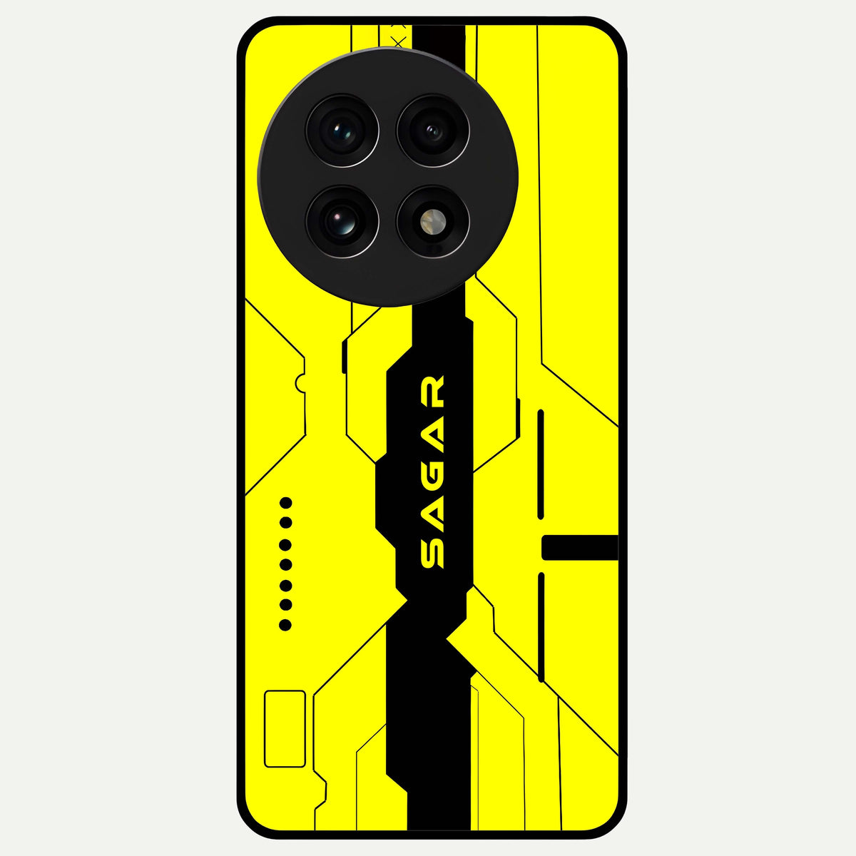  Circuit CYBERPUNK Custom Name Glass Case For OnePlus 13R back cover – full design glossy printed glass finish