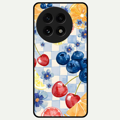  Citrus Bloom Joy Glass Case For OnePlus 13R back cover – full design glossy printed glass finish