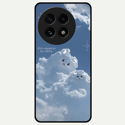  Cloud Bunny Dreams Glass Case For OnePlus 13R back cover – full design glossy printed glass finish