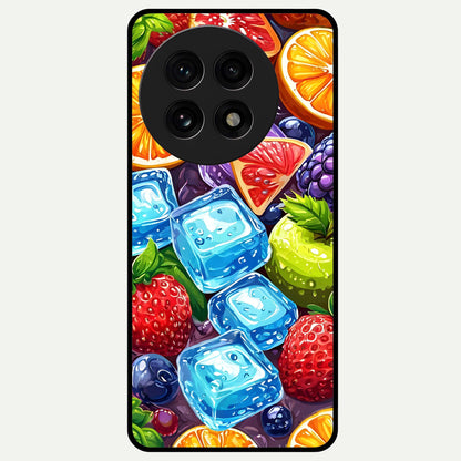  Colorful Fruits with Ice Glass Case For OnePlus 13R back cover – full design glossy printed glass finish
