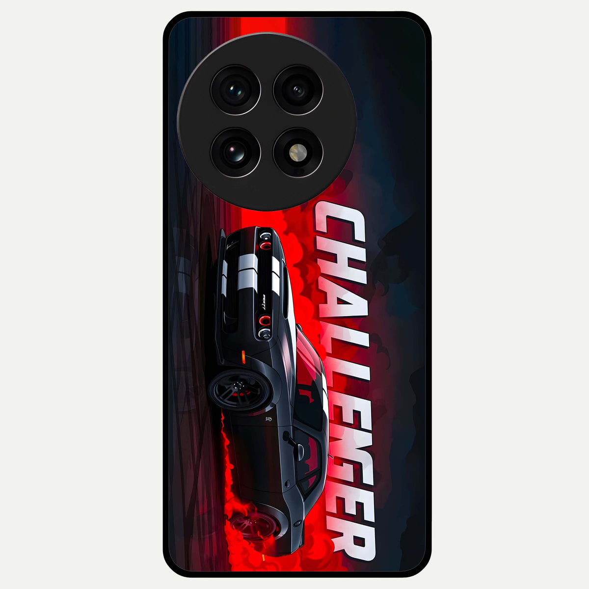  Crimson Challenger Fury Glass Case For OnePlus 13R back cover – full design glossy printed glass finish
