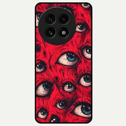  Crimson Watch Eyes Glass Case For OnePlus 13R back cover – full design glossy printed glass finish