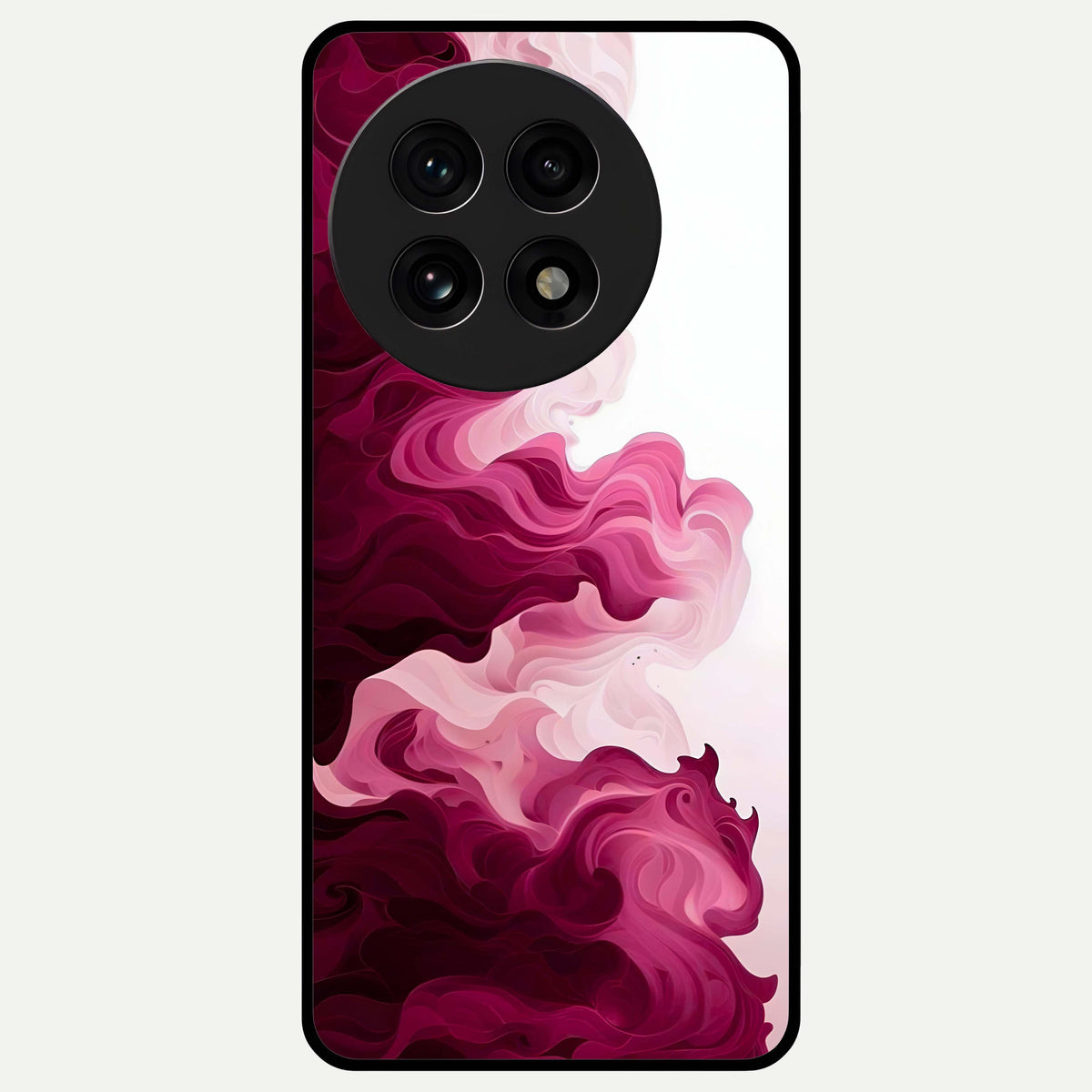  Crimson Wave Flow Glass Case For OnePlus 13R back cover – full design glossy printed glass finish