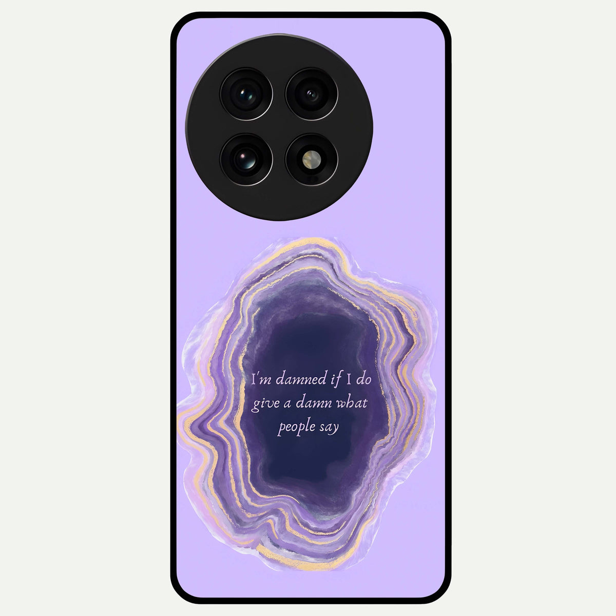  Damned People Quote Glass Case For OnePlus 13R back cover – full design glossy printed glass finish