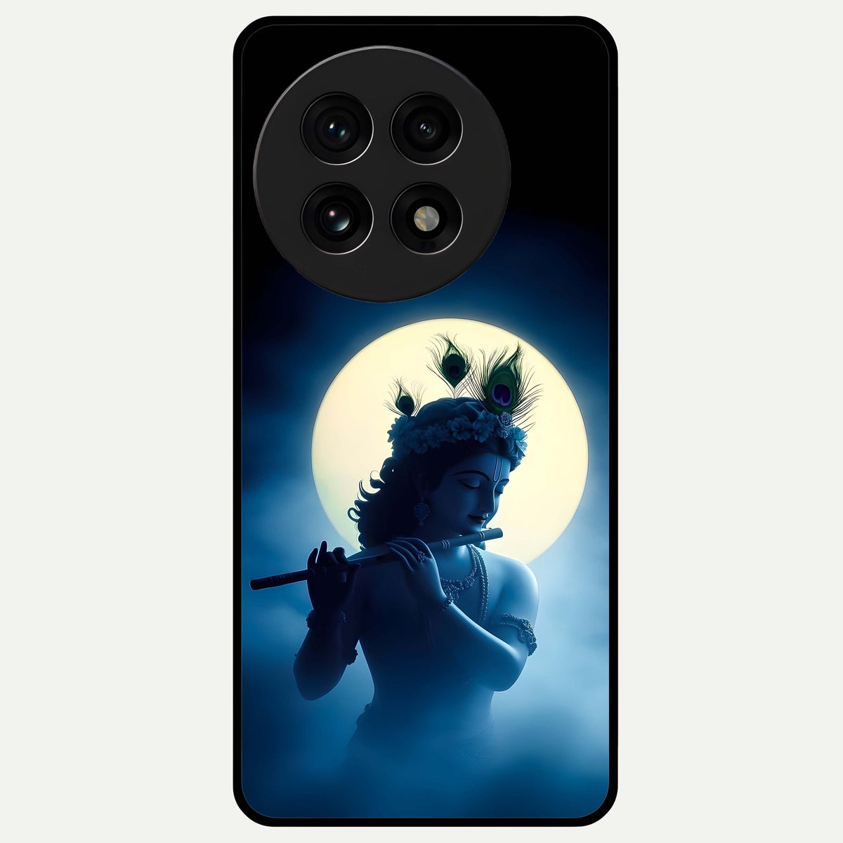  Divine Moon Flute Glass Case For OnePlus 13R back cover – full design glossy printed glass finish