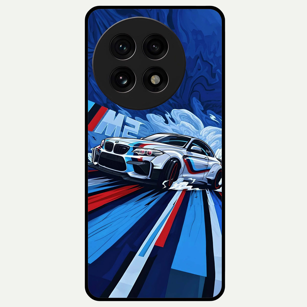  Drift Power Rush Glass Case For OnePlus 13R back cover – full design glossy printed glass finish