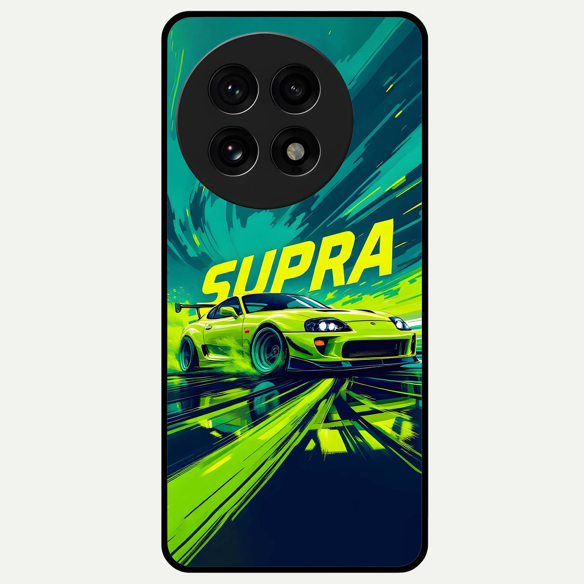  Electric Supra Thunder Glass Case For OnePlus 13R back cover – full design glossy printed glass finish