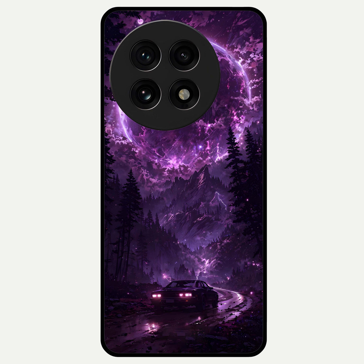  Eternal Cosmic Drive Glass Case For OnePlus 13R back cover – full design glossy printed glass finish