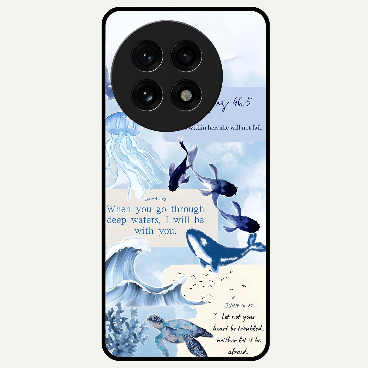  Faithful Ocean Promise Glass Case For OnePlus 13R back cover – full design glossy printed glass finish