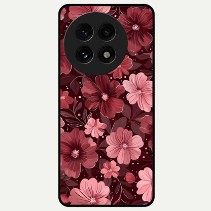  Flower Blush Bloom Glass Case For OnePlus 13R back cover – full design glossy printed glass finish