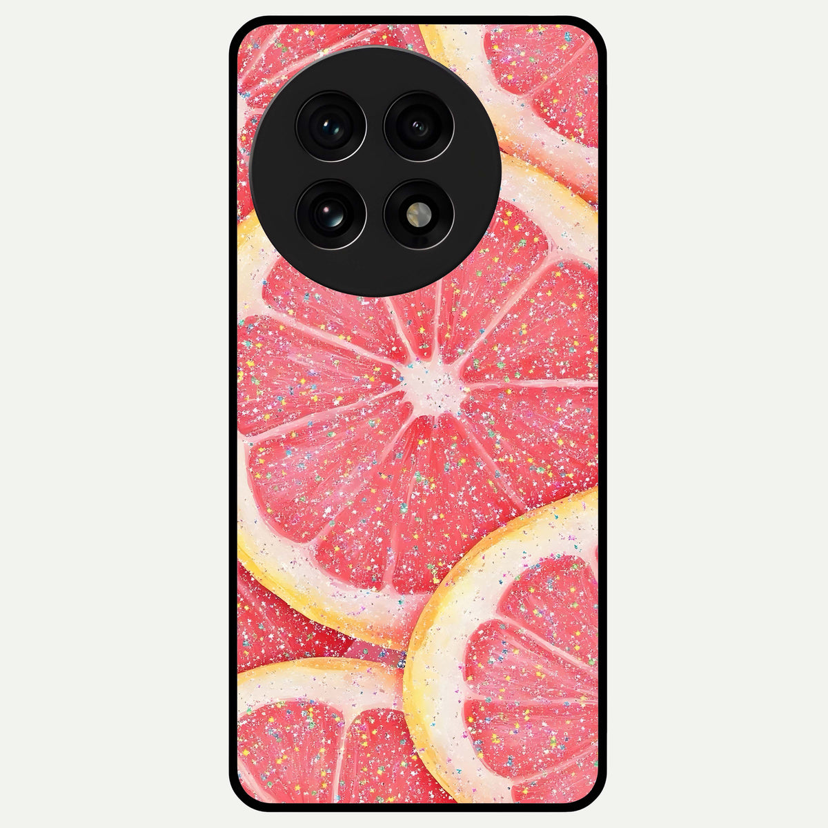  Glitter Grapefruit Glass Case For OnePlus 13R back cover – full design glossy printed glass finish
